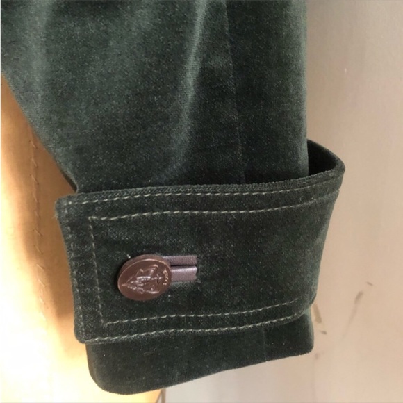 Gucci] RTW COLLECTION. Dark Green Logo Double breasted Velvet Blazer Pea Coat - Picture 7 of 13